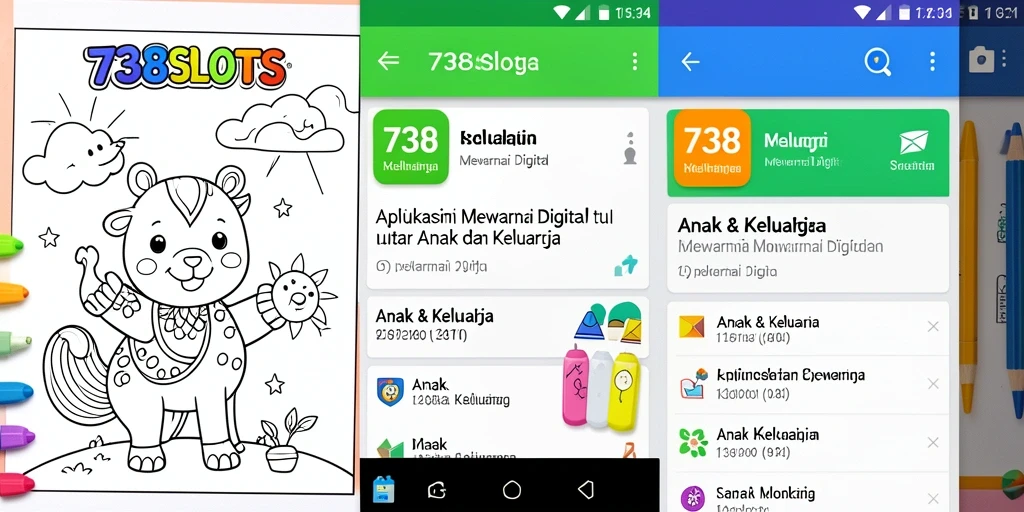 Tampilan antarmuka aplikasi 738SLOTS untuk mewarnai digital.