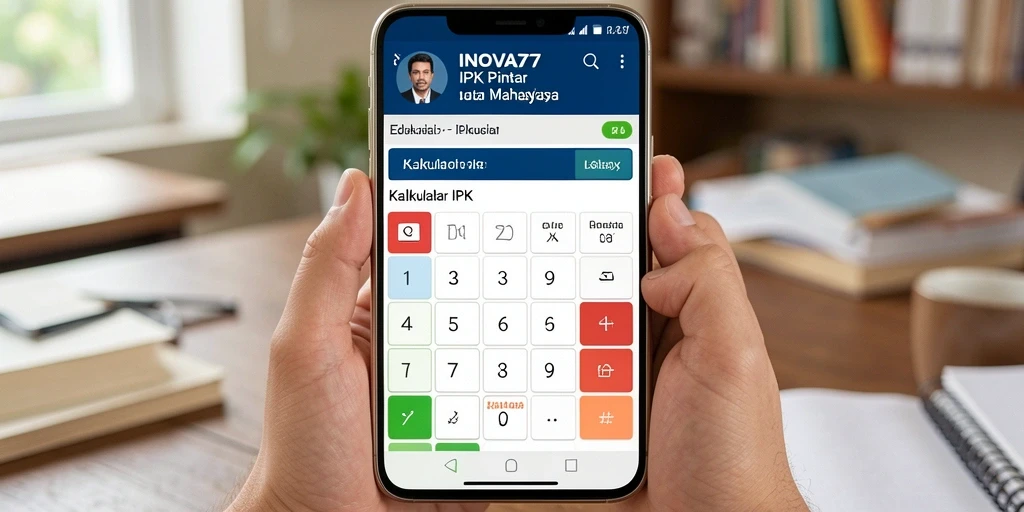 Antarmuka aplikasi INOVA77 untuk Kalkulator IPK.