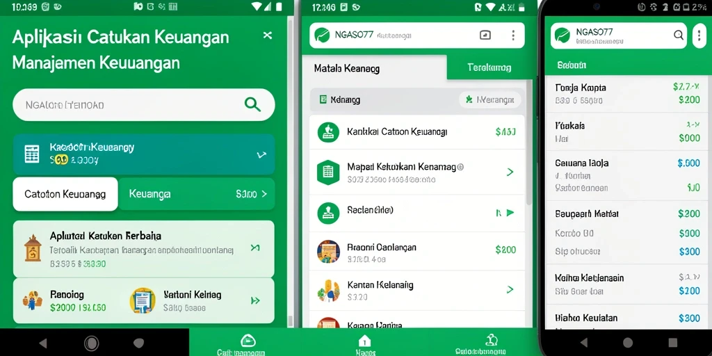 Antarmuka NGASO77 yang sederhana dan fungsional untuk catatan keuangan.